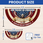 Personalized 250 Years of Freedom Fan Flag, Patriotic Eagle Custom Name Semiquicentennial Flag