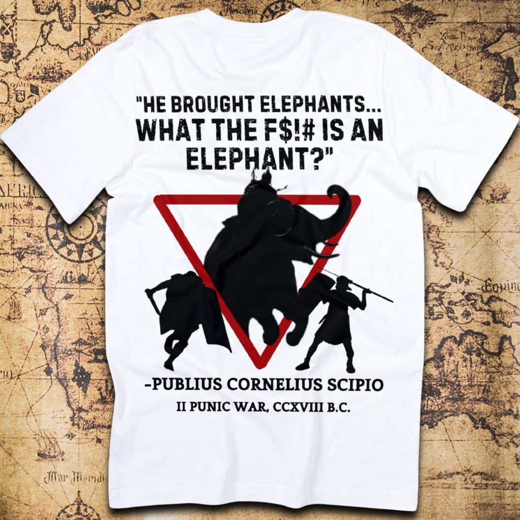 What the F$!# is an Elephant?" Scipio Roman T-Shirt