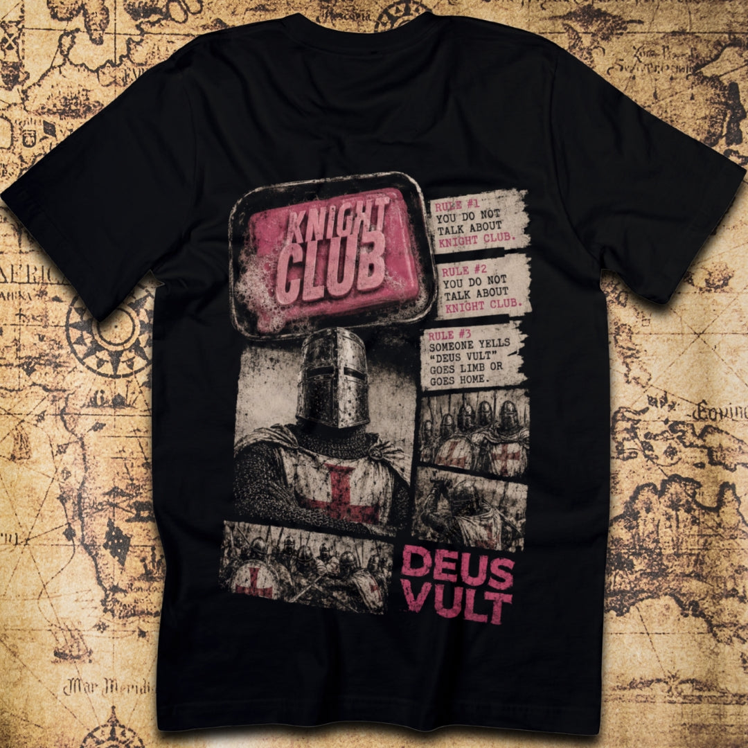 Knight Club – Medieval Crusader Fight Club Parody T-Shirt
