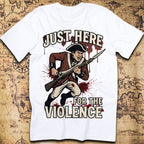 Just Here for the Violence – Redcoat Bayonet Charge T-Shirt