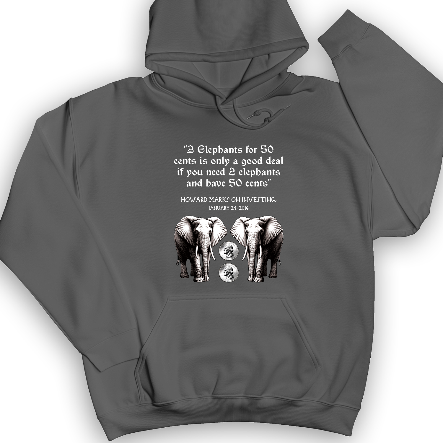 2 Elephants for 50 Cents Hoodie