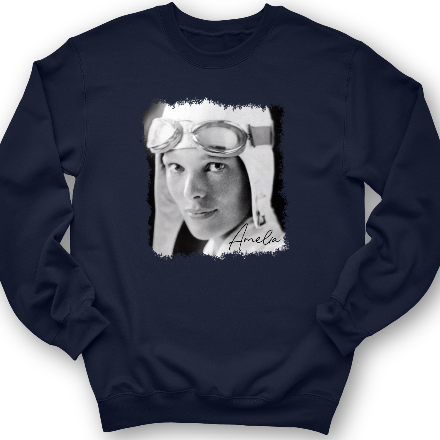 Amelia Earhart B&W Crewneck
