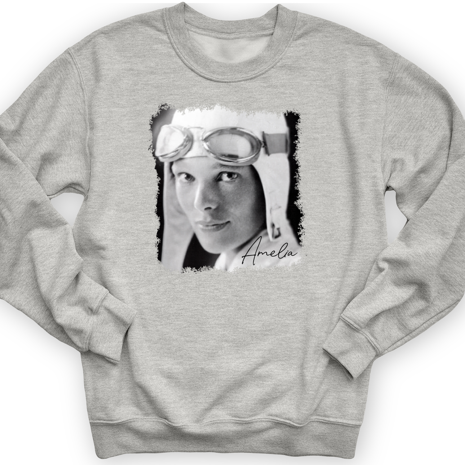 Amelia Earhart B&W Crewneck