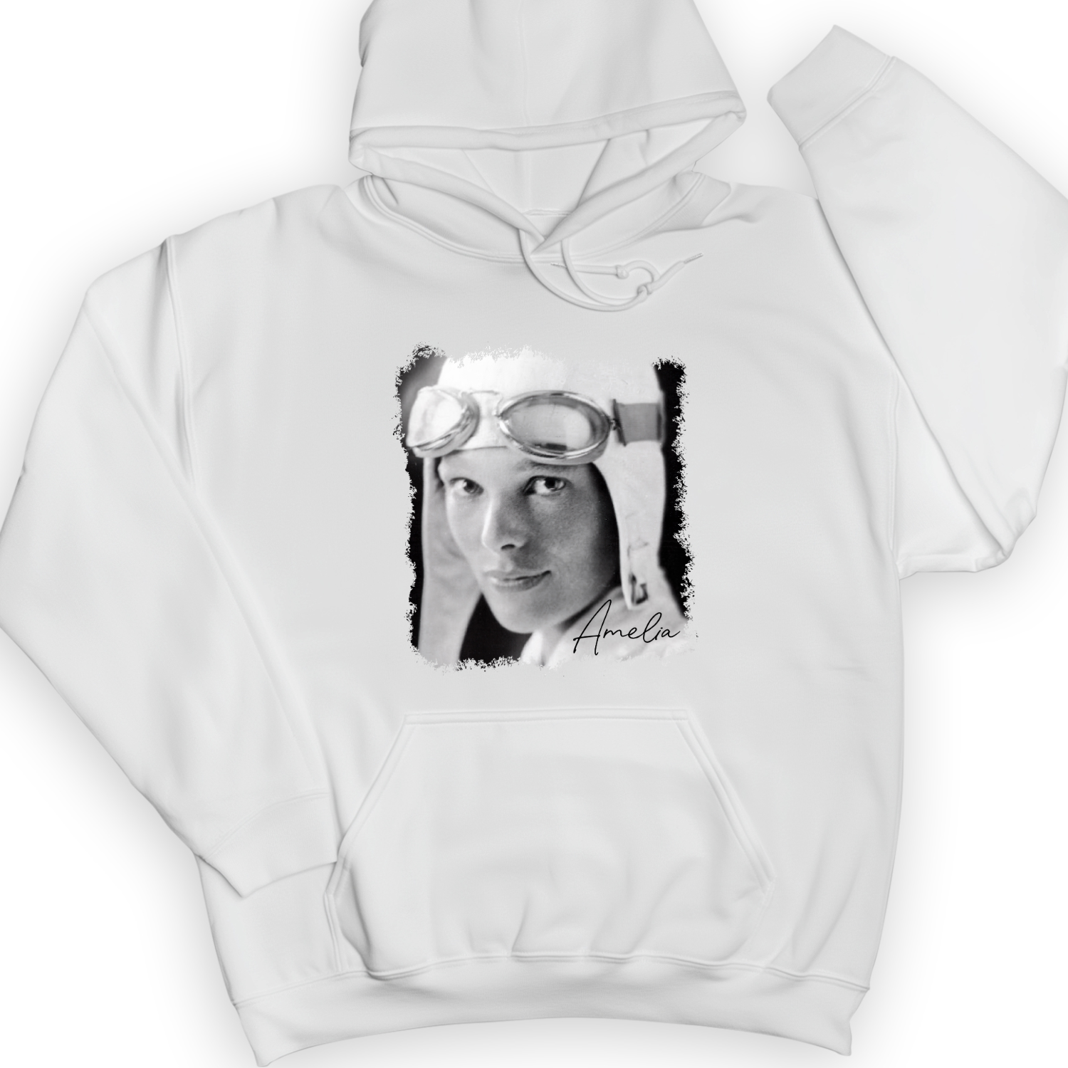 Amelia Earhart B&W Hoodie