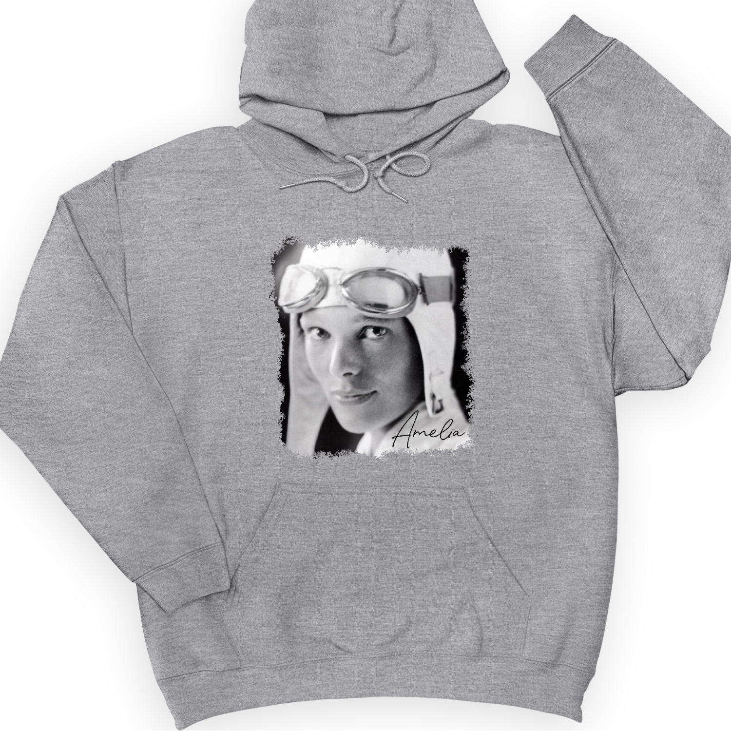 Amelia Earhart B&W Hoodie