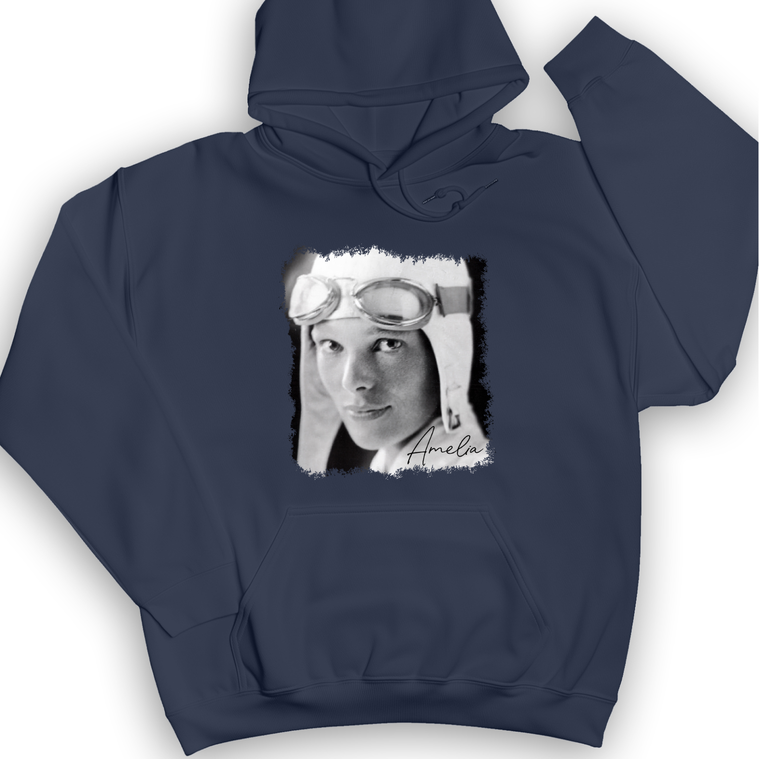 Amelia Earhart B&W Hoodie