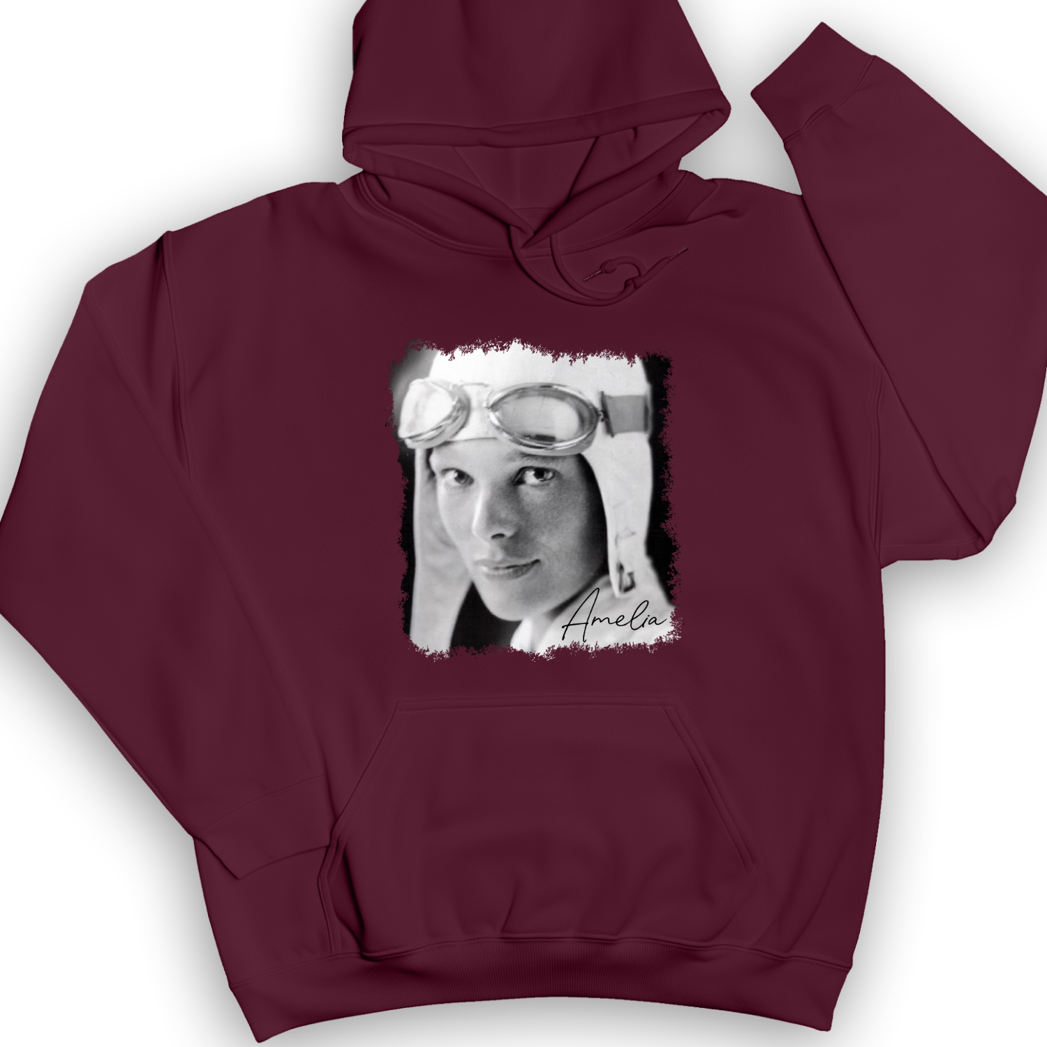 Amelia Earhart B&W Hoodie