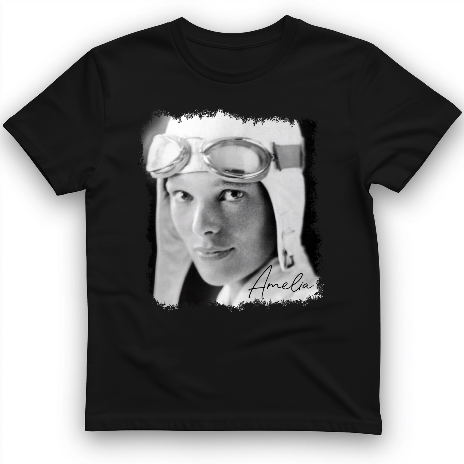 Amelia Earhart B&W T-Shirt