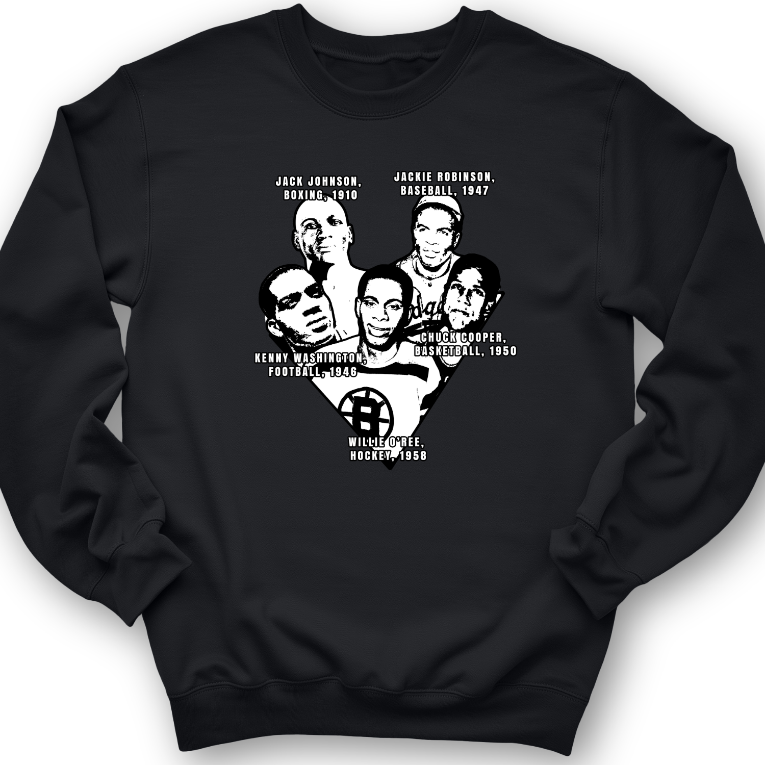 Black Sports Collage Crewneck