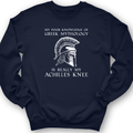 Greek Mythology Achilles Knee Crewneck