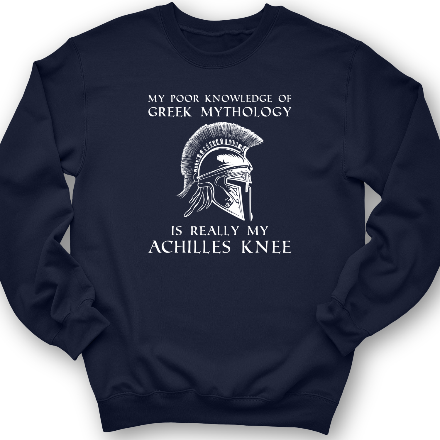 Greek Mythology Achilles Knee Crewneck