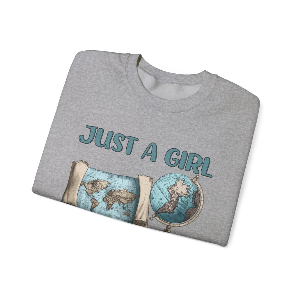 Just a Girl Who Loves Geography Crewneck