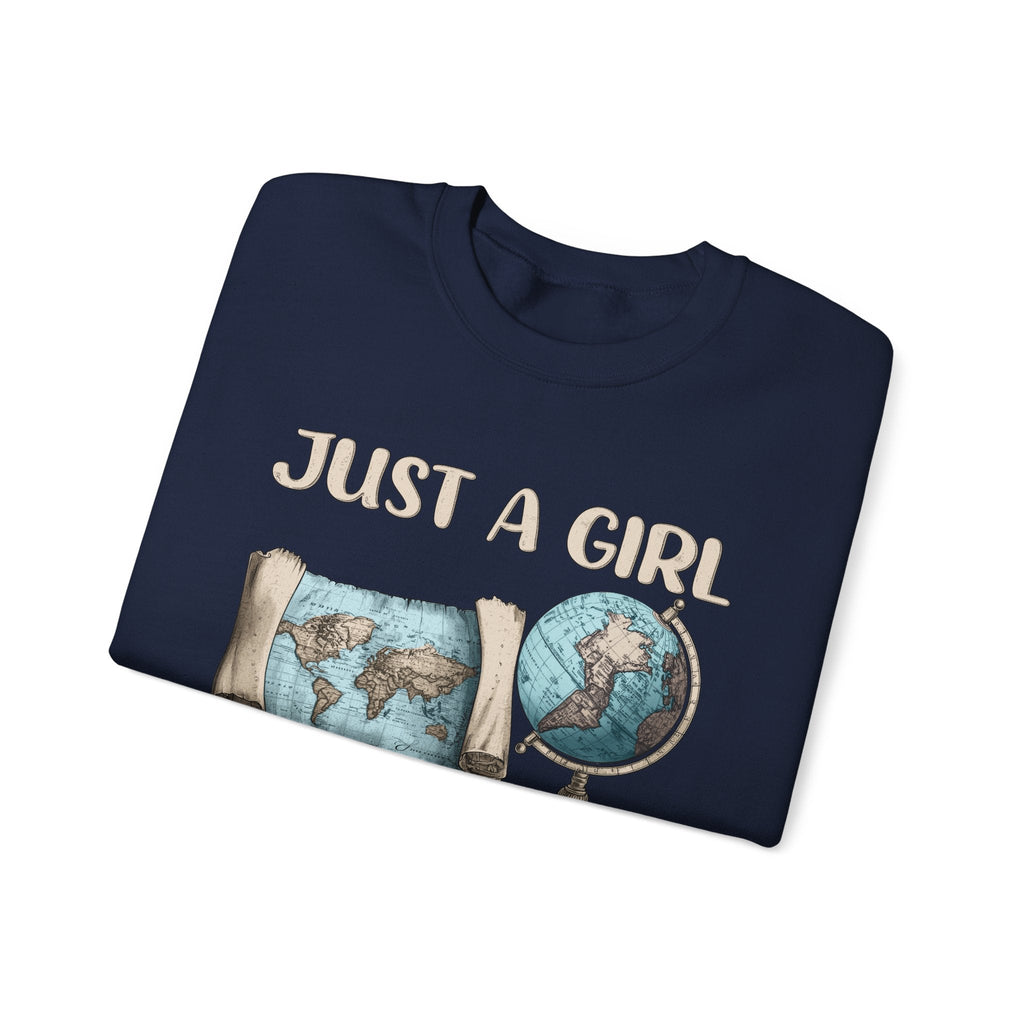 Just a Girl Who Loves Geography Crewneck
