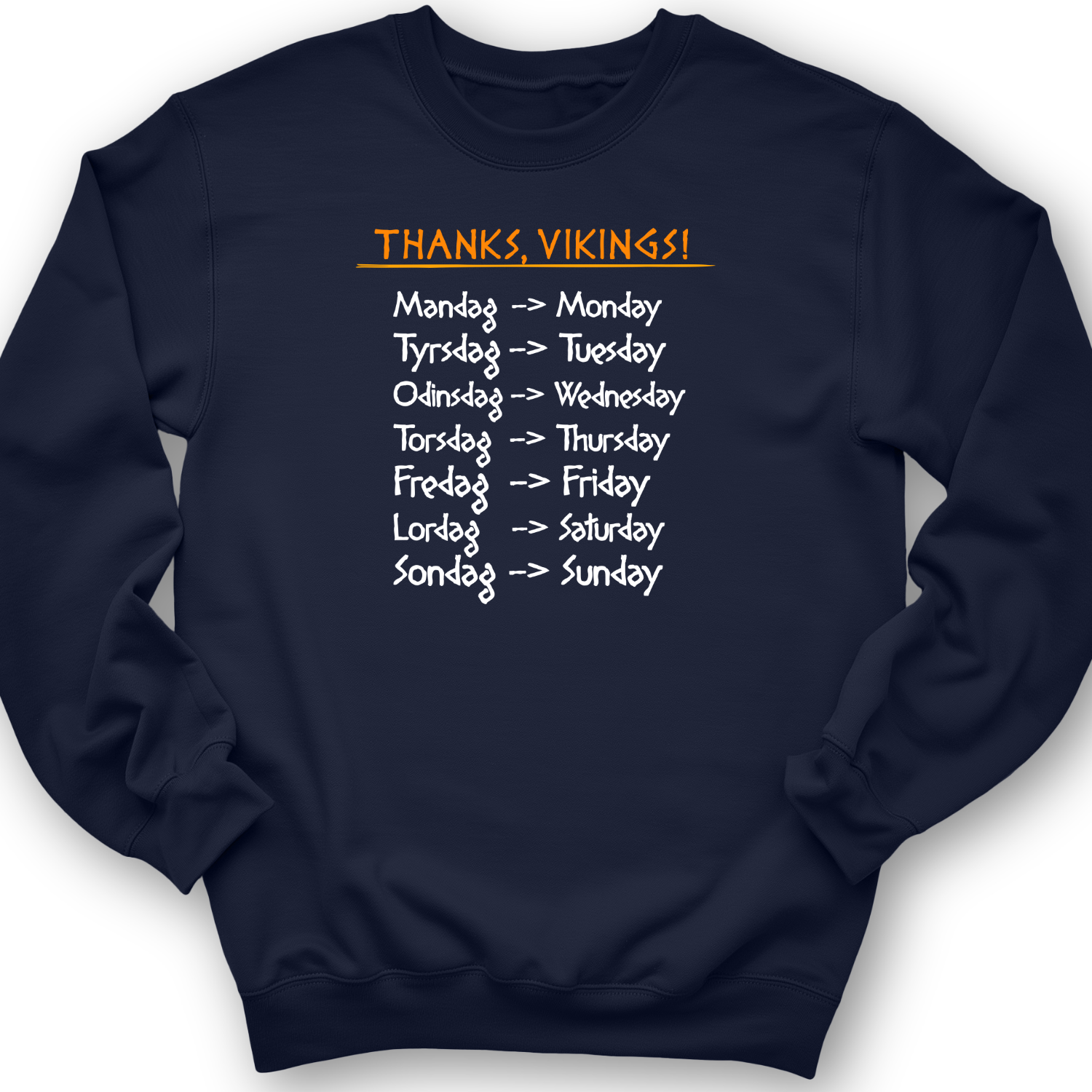 Nordic Gods Days Of The Week Crewneck