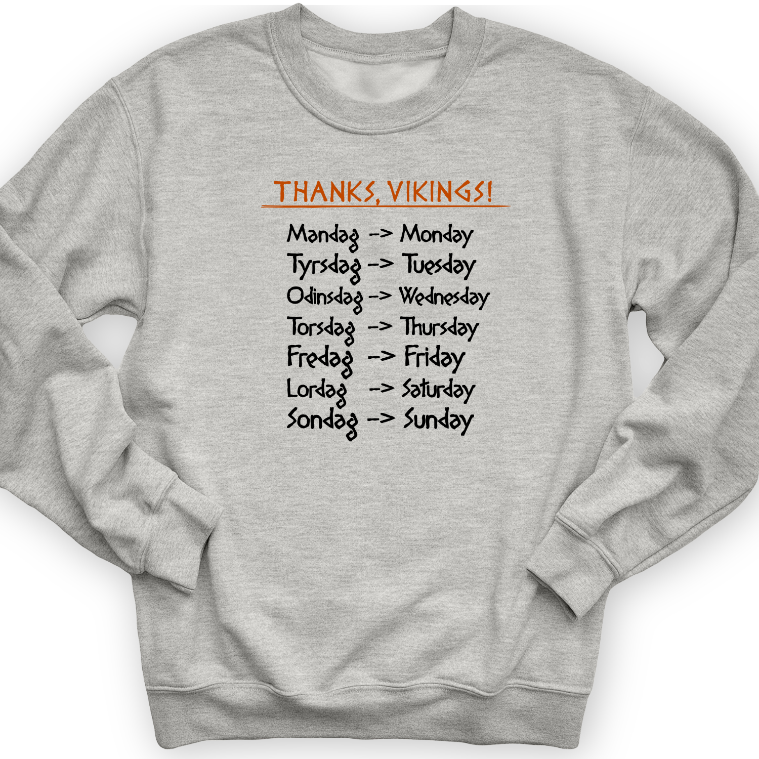 Nordic Gods Days Of The Week Crewneck