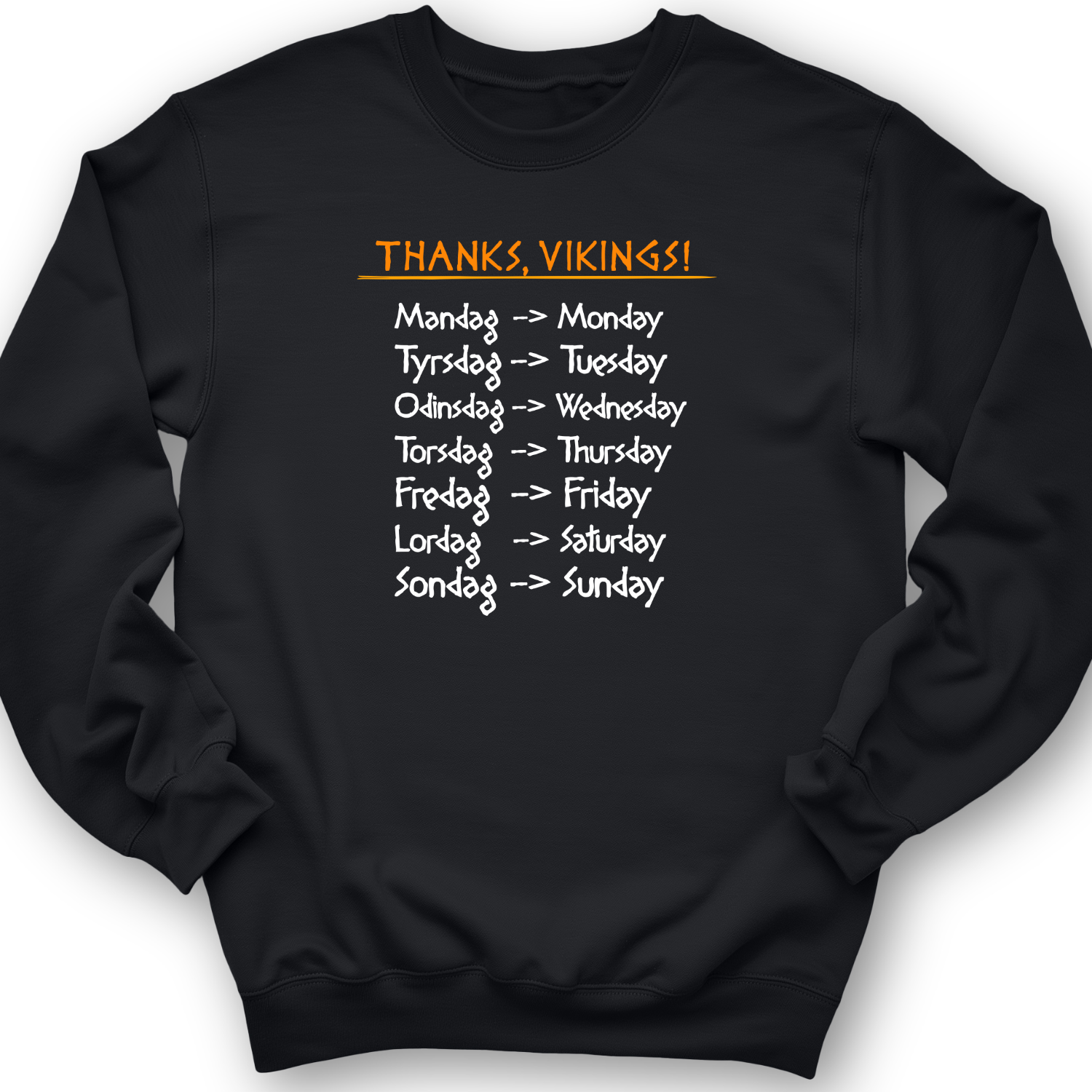 Nordic Gods Days Of The Week Crewneck