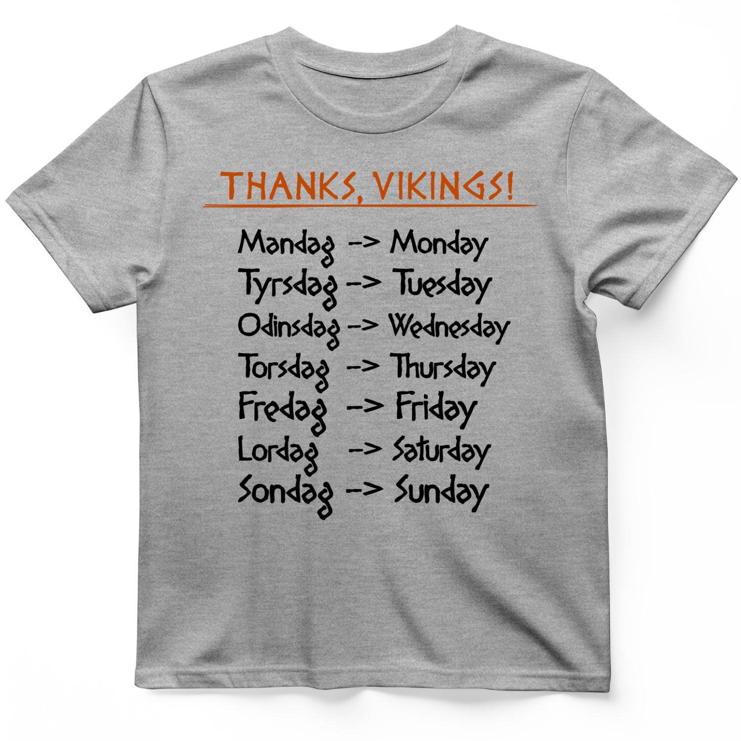 Nordic Gods Days Of The Week T-Shirt