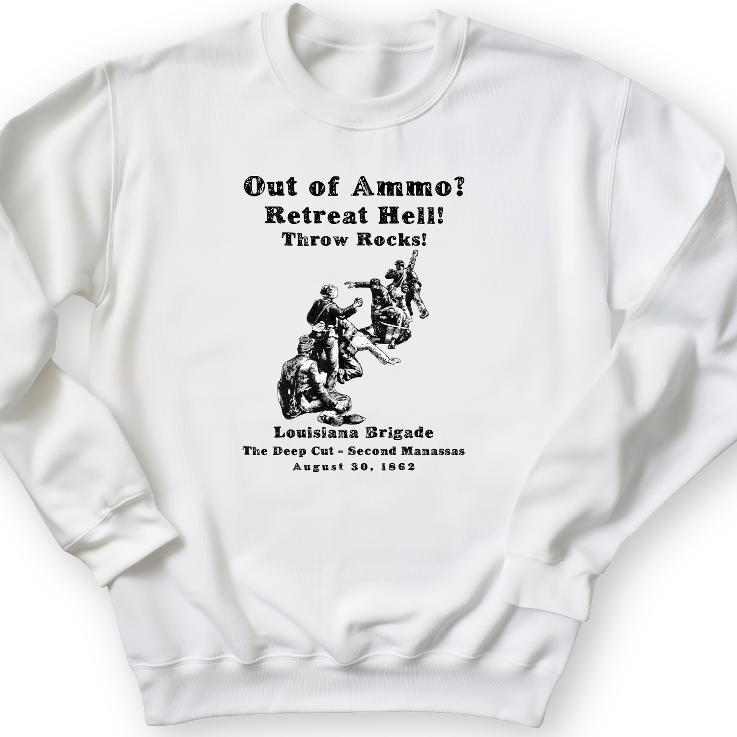 Out Of Ammo Throw Rocks Crewneck