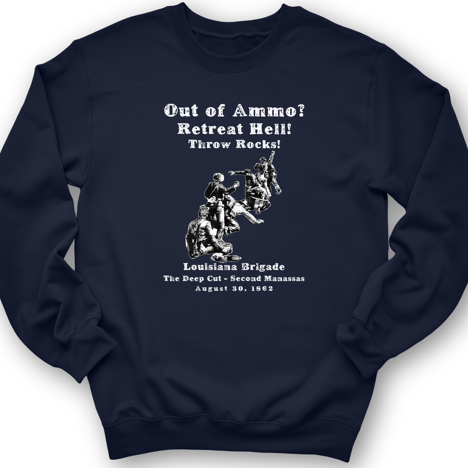 Out Of Ammo Throw Rocks Crewneck