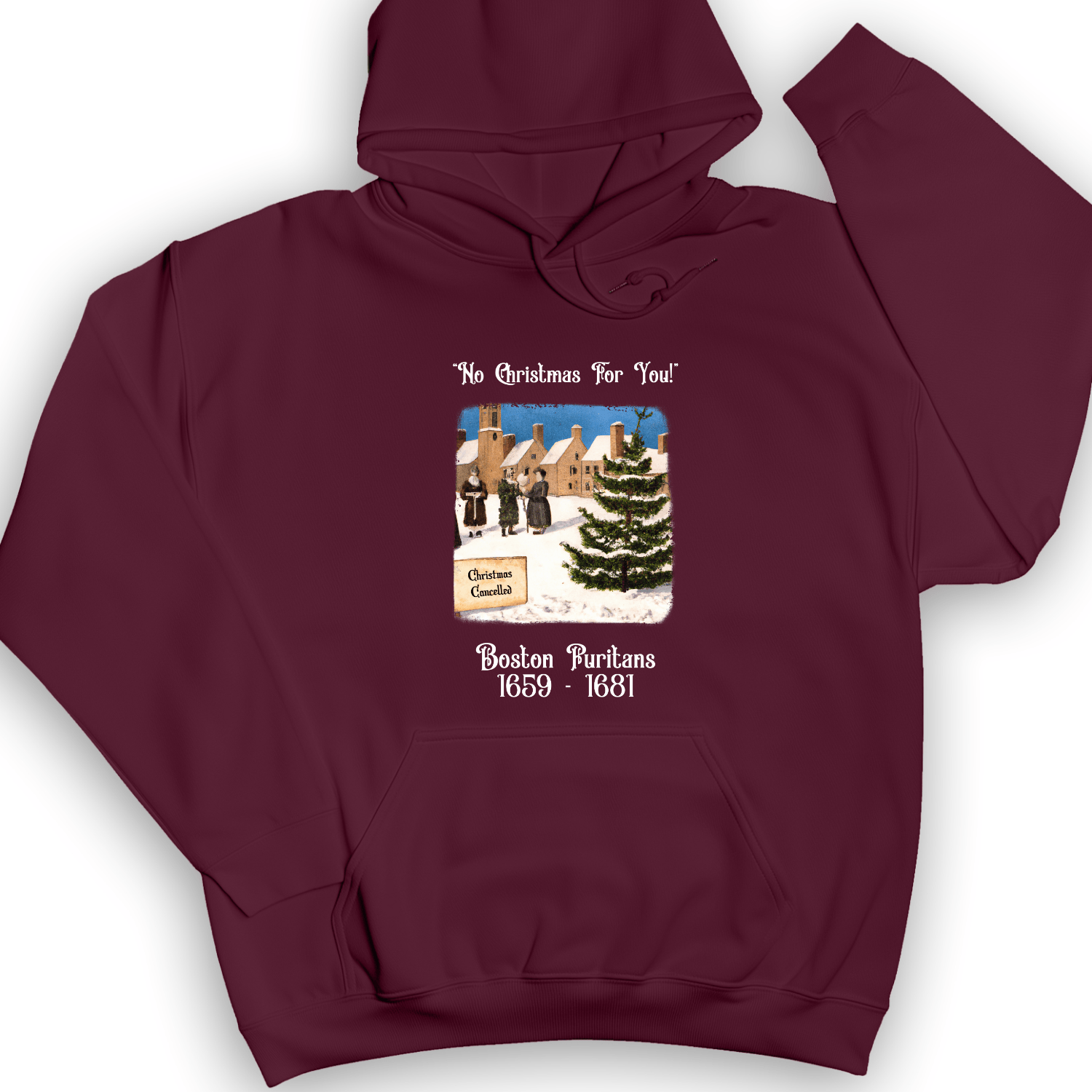 Puritans Banned Xmas Boston Hoodie
