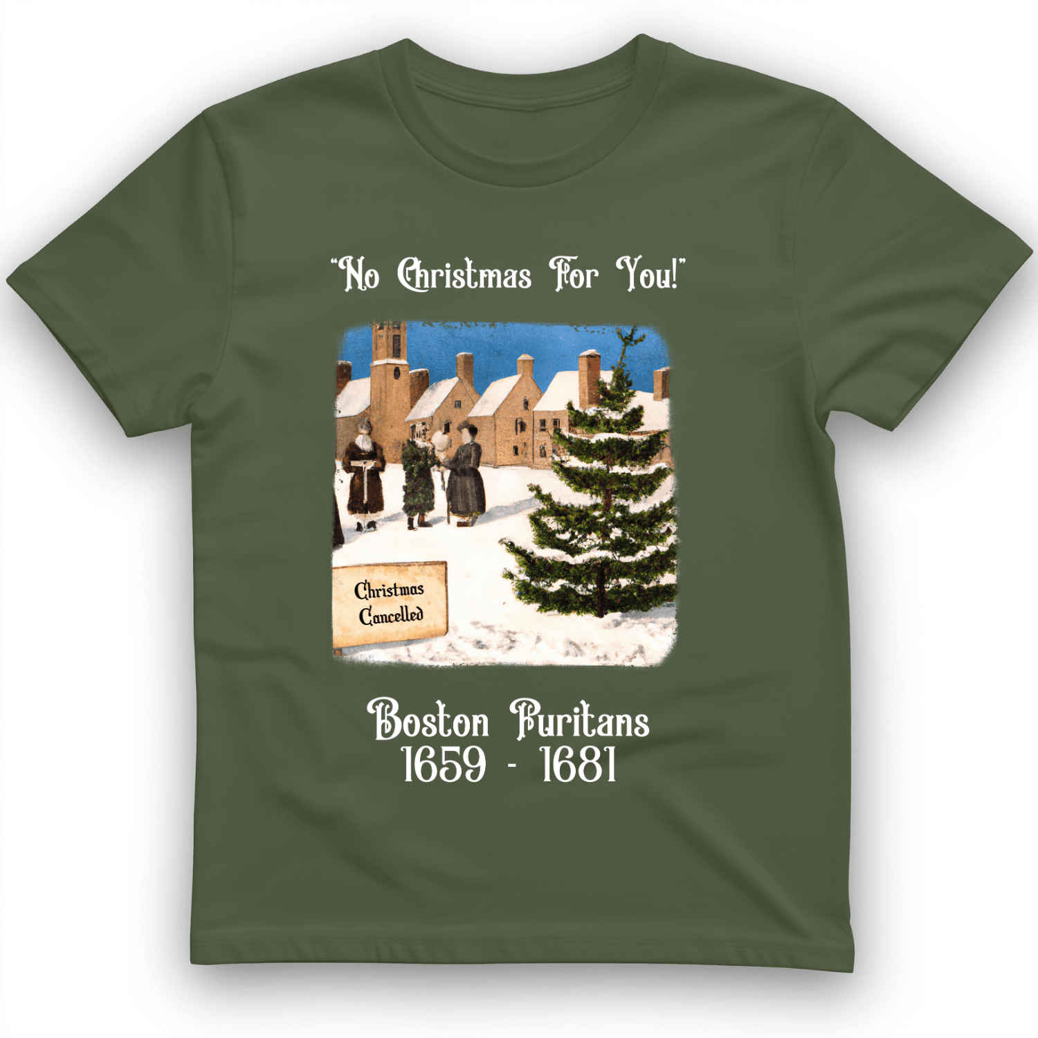 Puritans Banned Xmas Boston T-Shirt