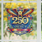 USA 250 Years Anniversary America Suncatcher Ornament, Us History Ornament, 250th Birthday Decor, 1776-2026 Ornament, 4th Of July Decor