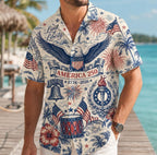 America 250th Anniversary Hawaiian Shirt, Patriotic 1776-2026 Button Up, Fourth of July Men Beach Shirt, We The People US Flag Clothing