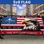 Patriotic Custom Name Flag, Personalized 250 Years of Blessings 1776 2026 American Grommet Flag