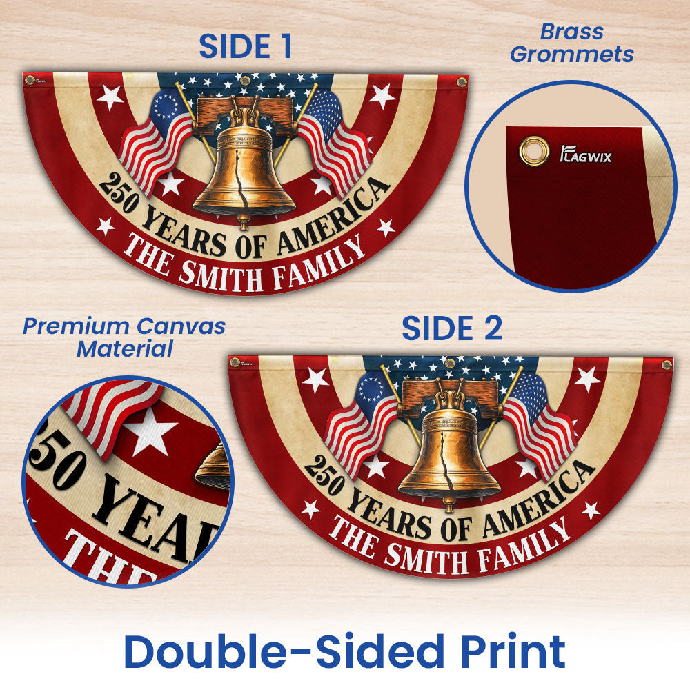 Personalized 250 Years of America Liberty Betsy Ross Vintage Fan Flag