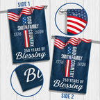 Custom American Patriotic Flag, Personalized 250 Years of Blessing God 1776 2026 Flag Decor