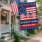 Personalized 250 Years of Freedom Flag, 250th Anniversary Decorative Flag