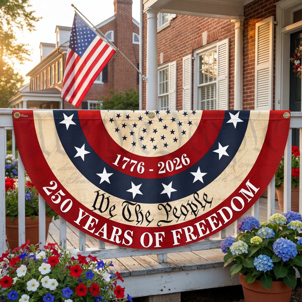 We The People 250 Fan Flag for 1776 2026 Anniversary Vintage Decor