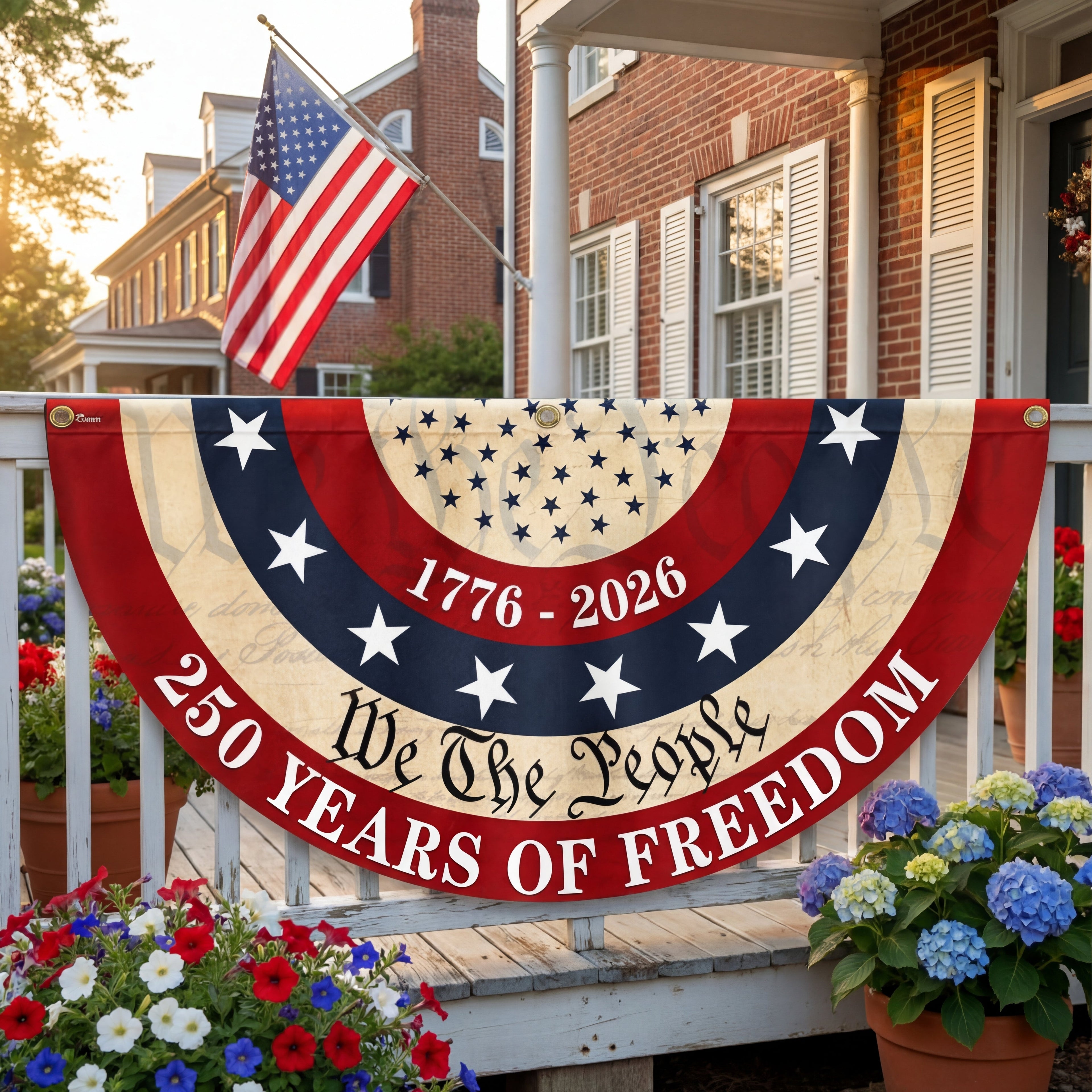 We The People 250 Fan Flag for 1776 2026 Anniversary Vintage Decor