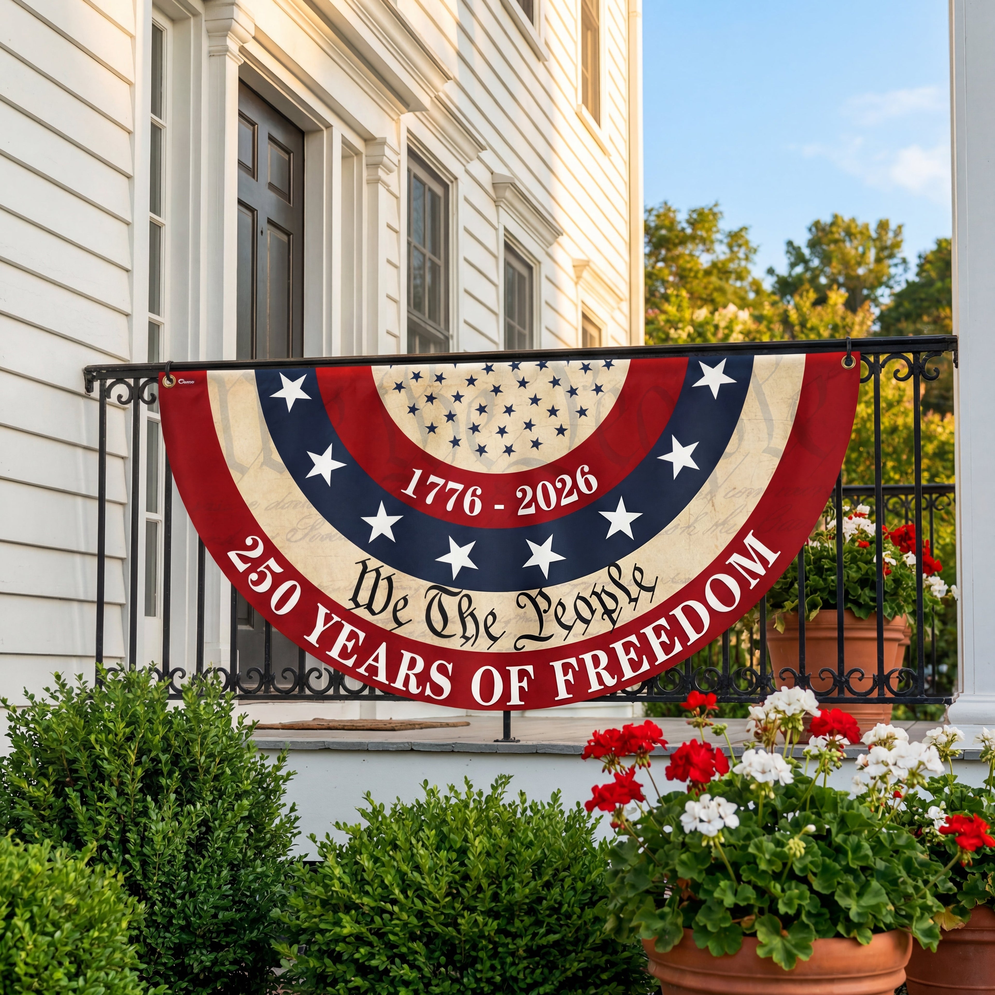 We The People 250 Fan Flag for 1776 2026 Anniversary Vintage Decor