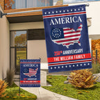 Personalized 250th Anniversary America Flag, 1776 2026 America Map Decor