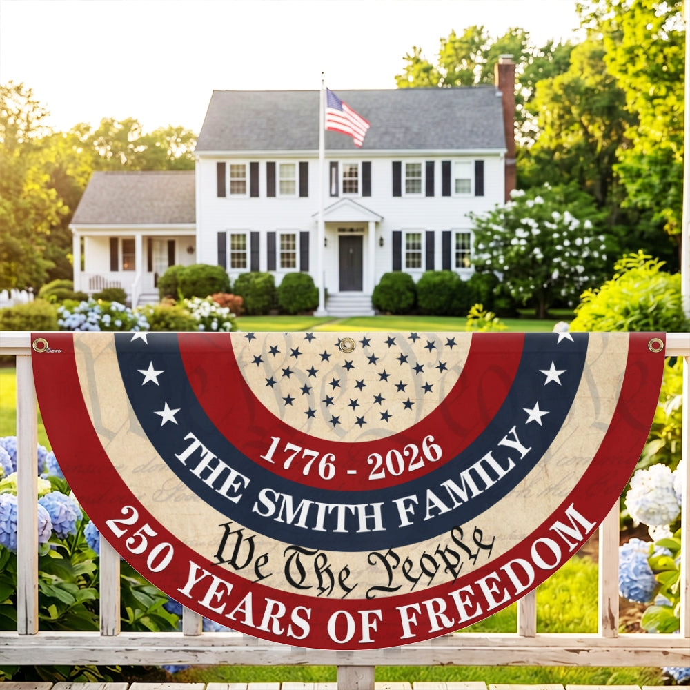 250 Years Personalized Fan Flag, Patriotic Custom Name 1776 2026 Vintage Decor