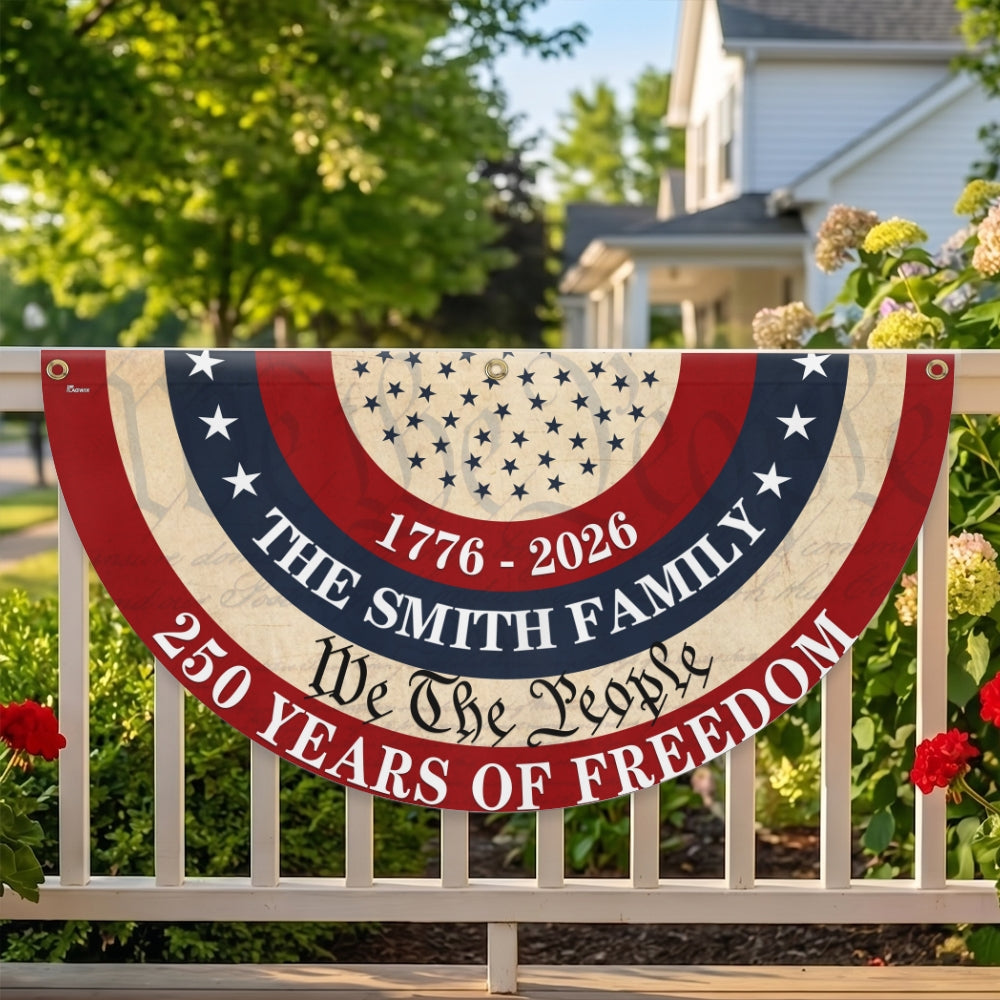 250 Years Personalized Fan Flag, Patriotic Custom Name 1776 2026 Vintage Decor