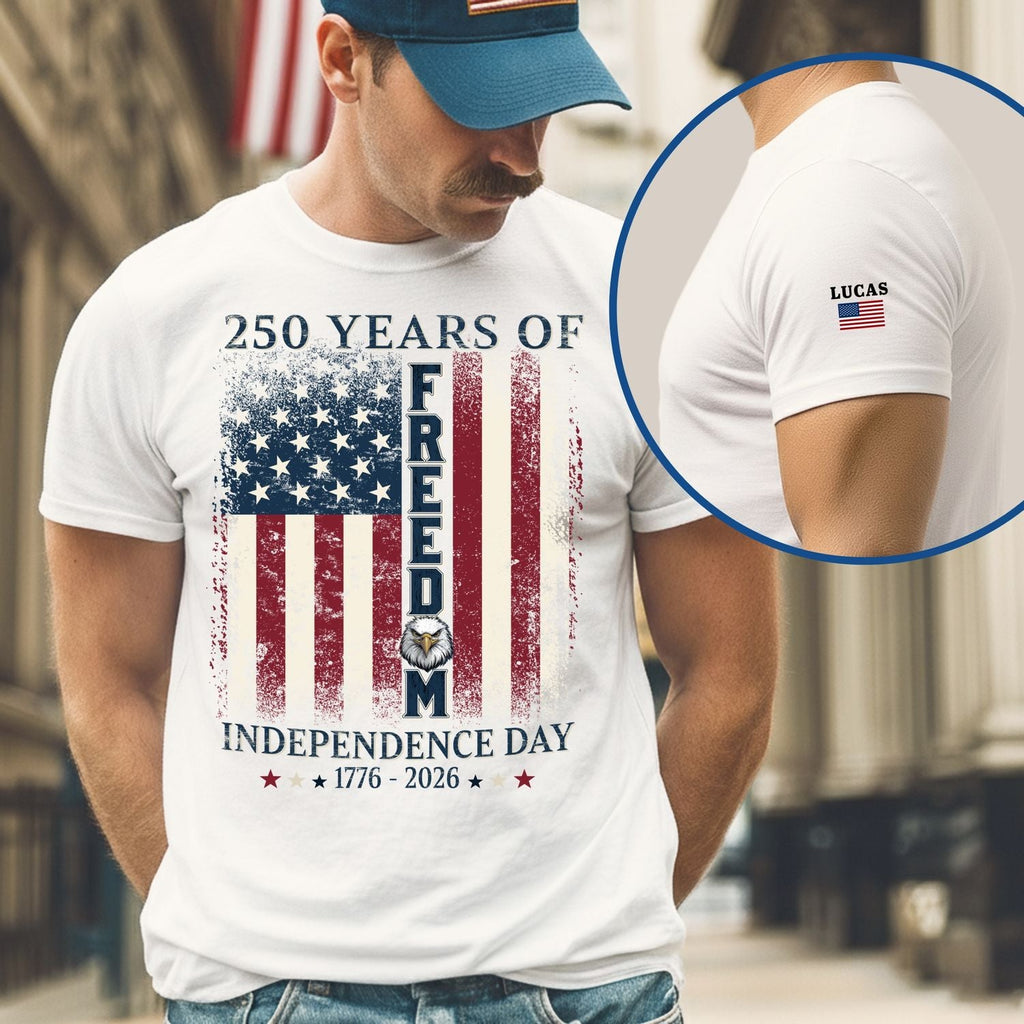 250 Years of Freedom Personalized Shirt, Independence Day Eagle T-Shirt