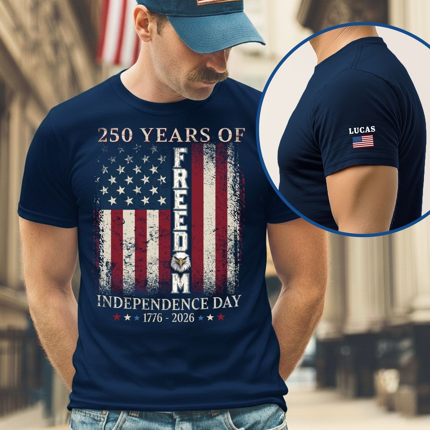 250 Years of Freedom Personalized Shirt, Independence Day Eagle T-Shirt