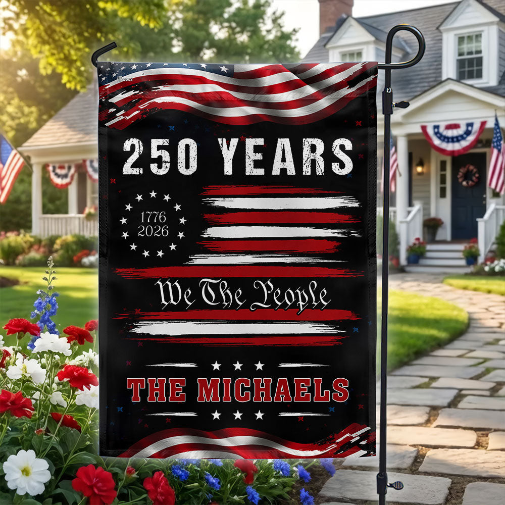 Personalized 250 Years of Freedom Semiquincentennial Decor, 1776 2026 Custom American Patriotic Flag