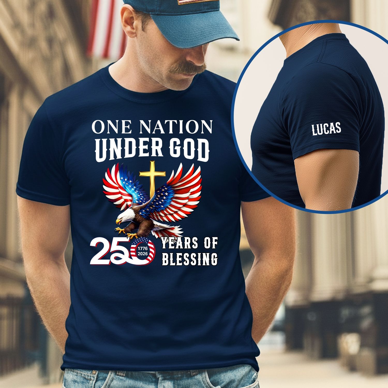 250 Years of Blessing Personalized T-shirt | One Nation Under God Shirt