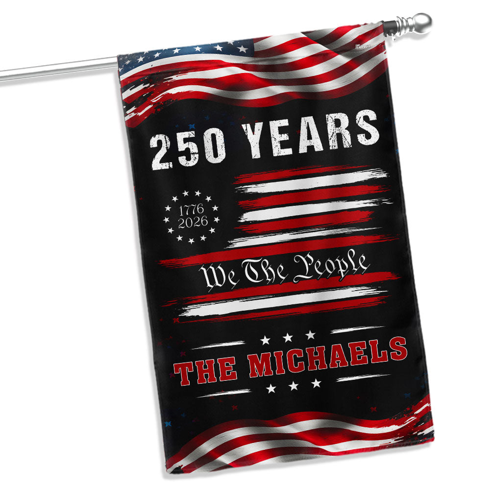 Personalized 250 Years of Freedom Semiquincentennial Decor, 1776 2026 Custom American Patriotic Flag
