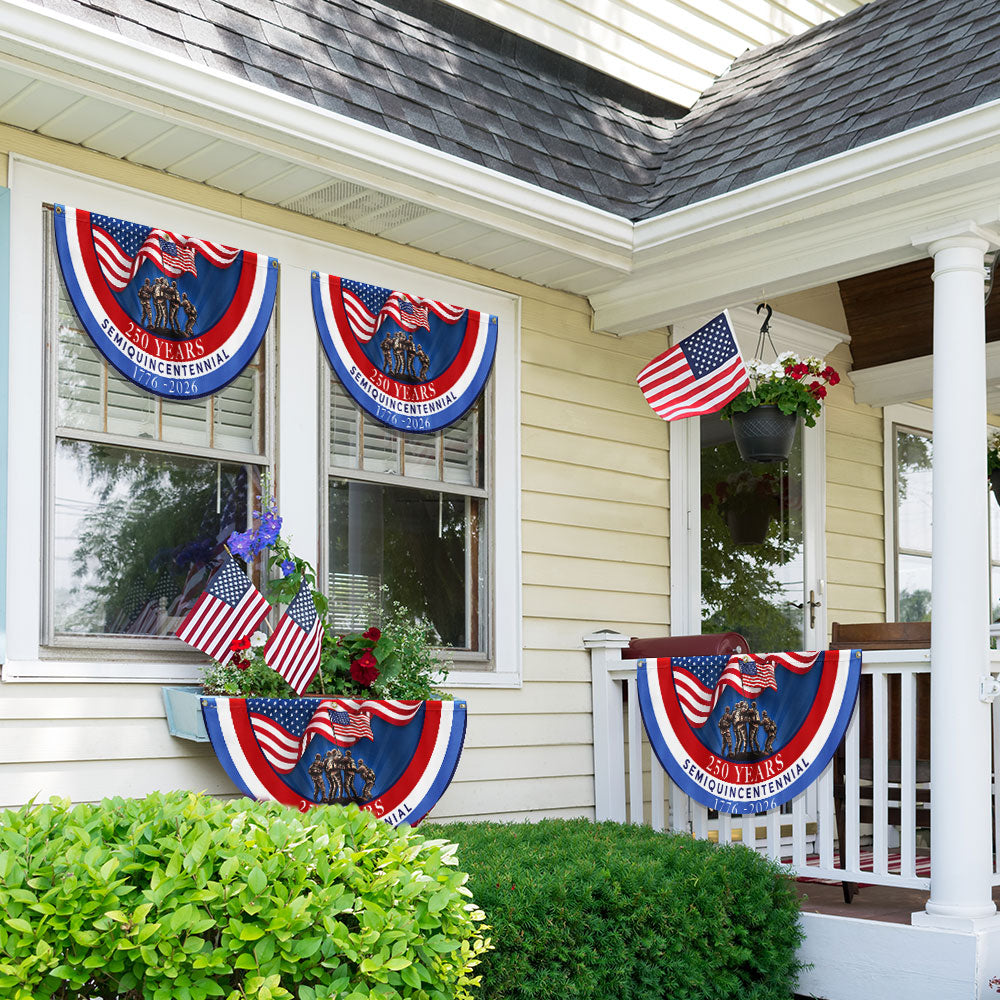 Flagwix American Flag - USA 250th Anniversary Semiquincentennial Non-Pleated Fan Flag