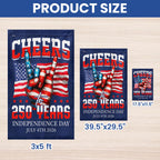 Flagwix American Flag - Cheers To America 250th Anniversary Canvas Flag