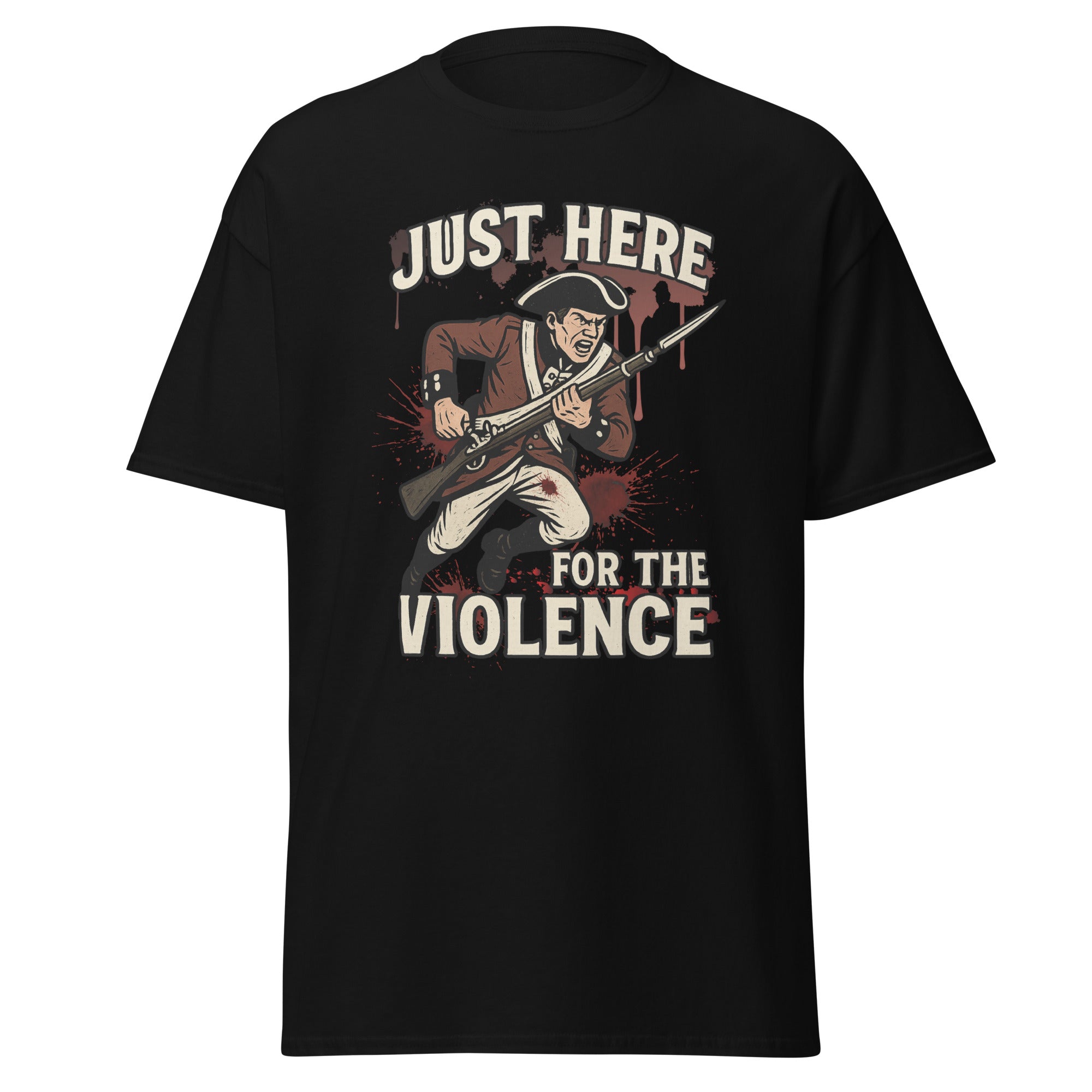 Just Here for the Violence – Redcoat Bayonet Charge T-Shirt