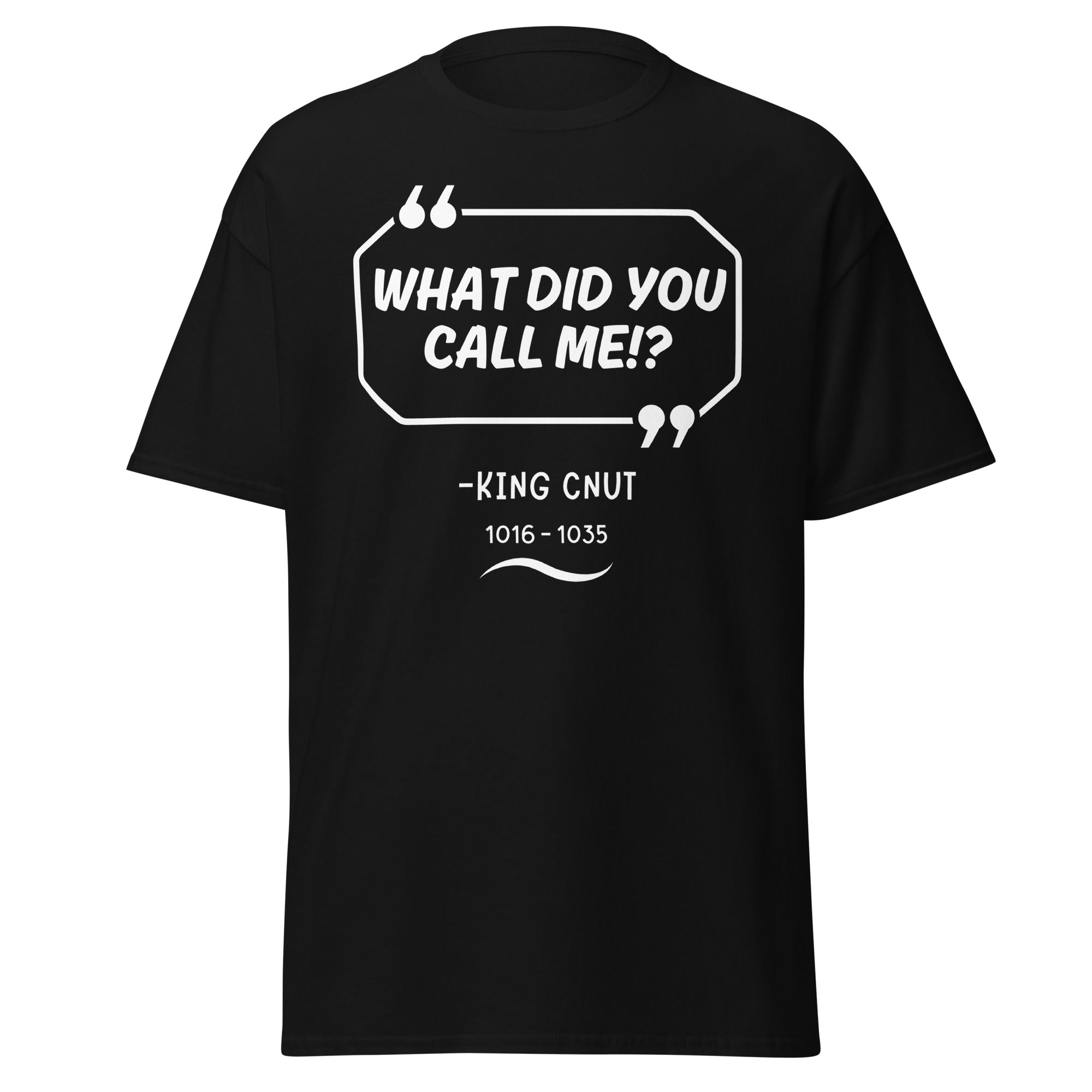 “What Did You Call Me?” King Cnut (Viking History Joke Tee) T-Shirt