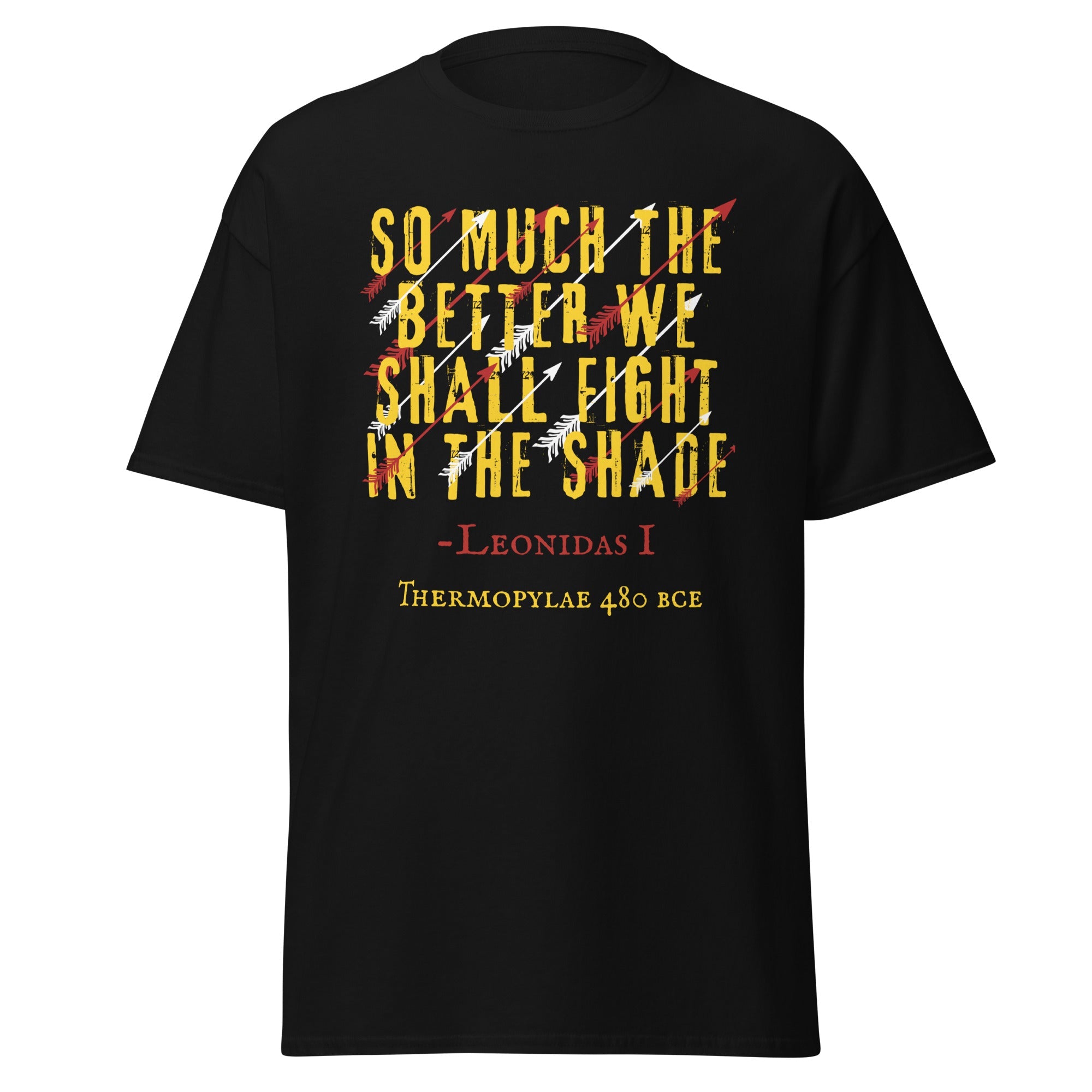 We Shall Fight in the Shade – Spartan Leonidas Quote T-Shirt
