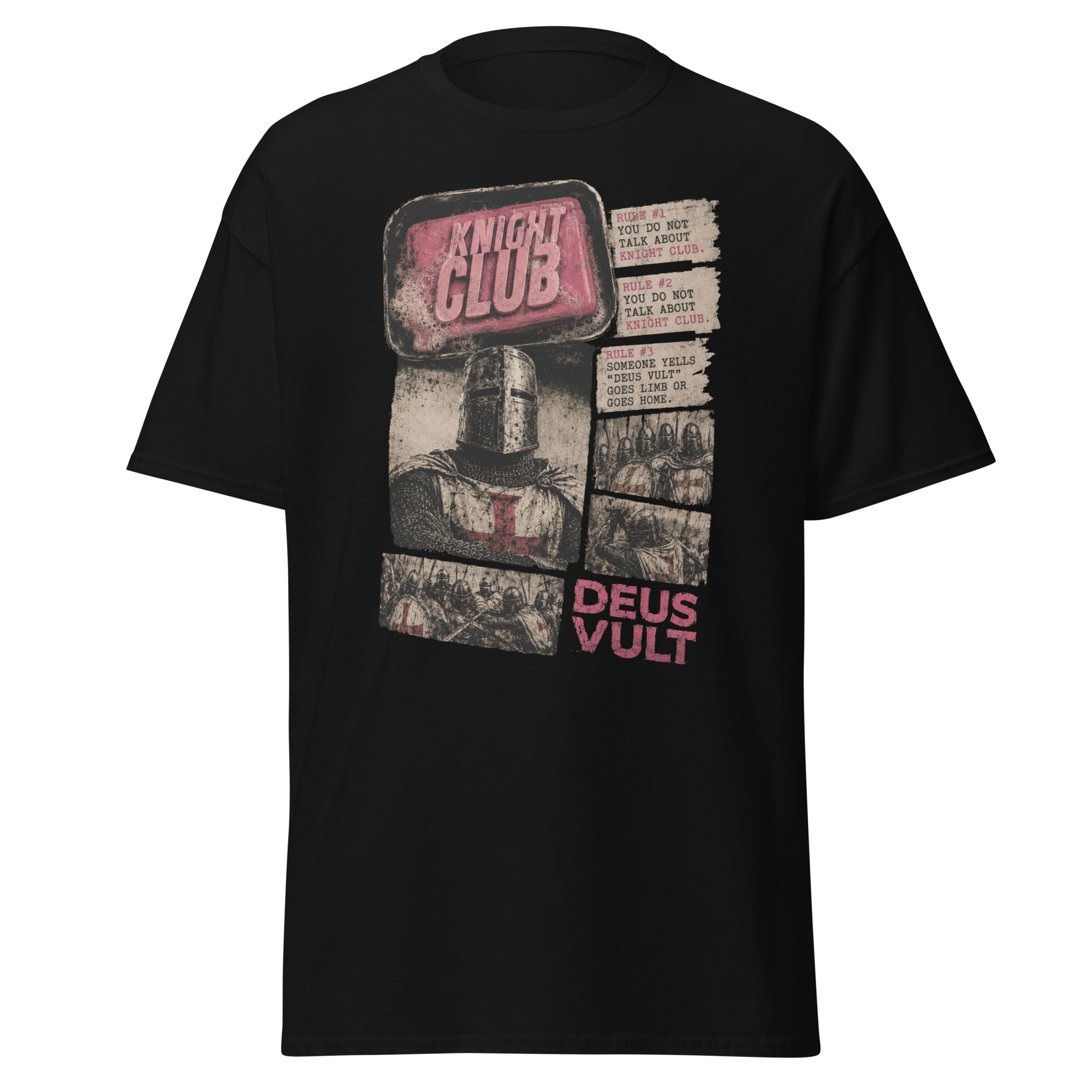 Knight Club – Medieval Crusader Fight Club Parody T-Shirt