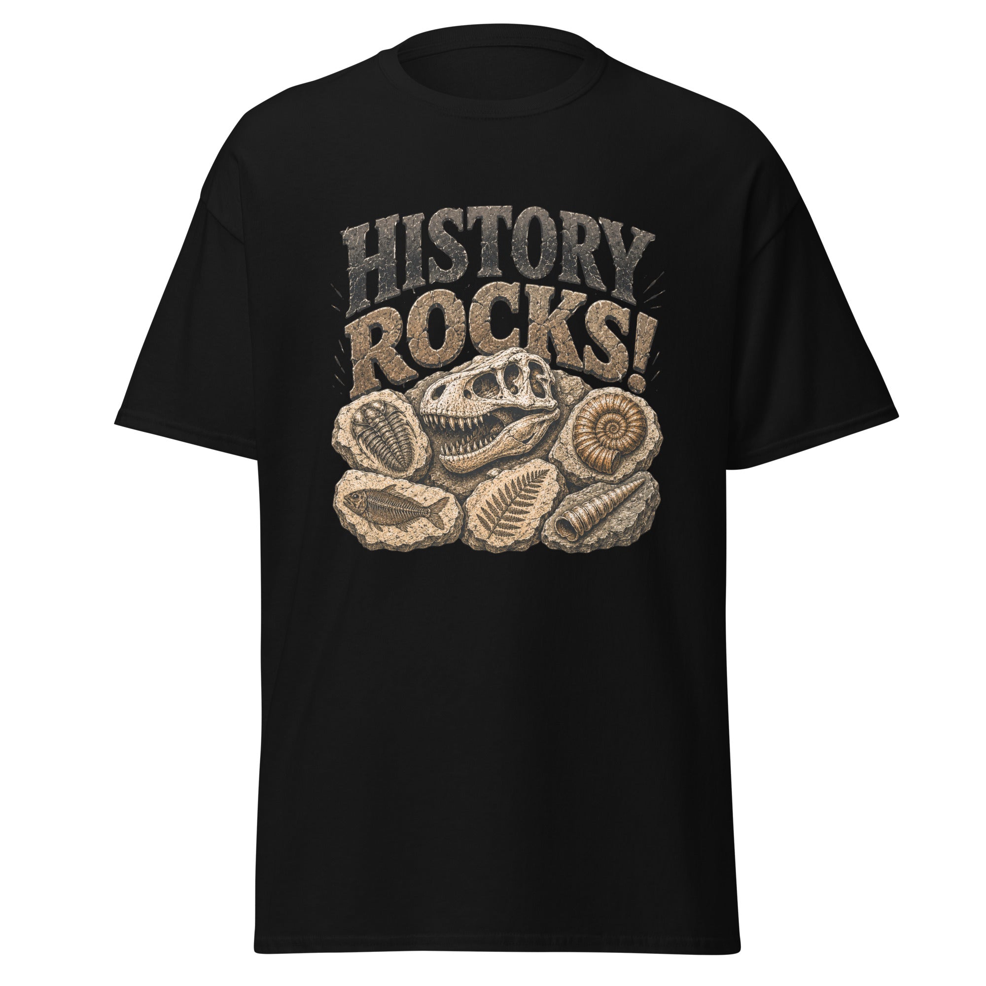 History Rocks Funny Fossil Dinosaur Geology T-Shirt