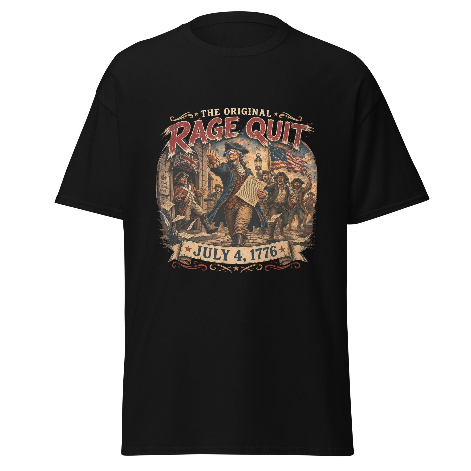 The Original Rage Quit American Revolution July 4 1776 T-Shirt